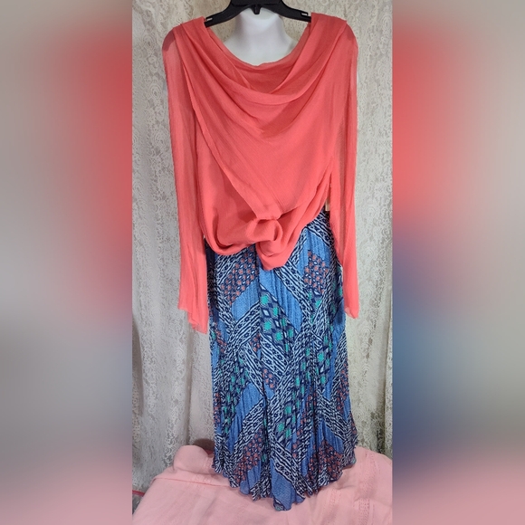 Ruby Rd. Navy Blue Coral Print Maxi Skirt NWOT - Picture 8 of 8